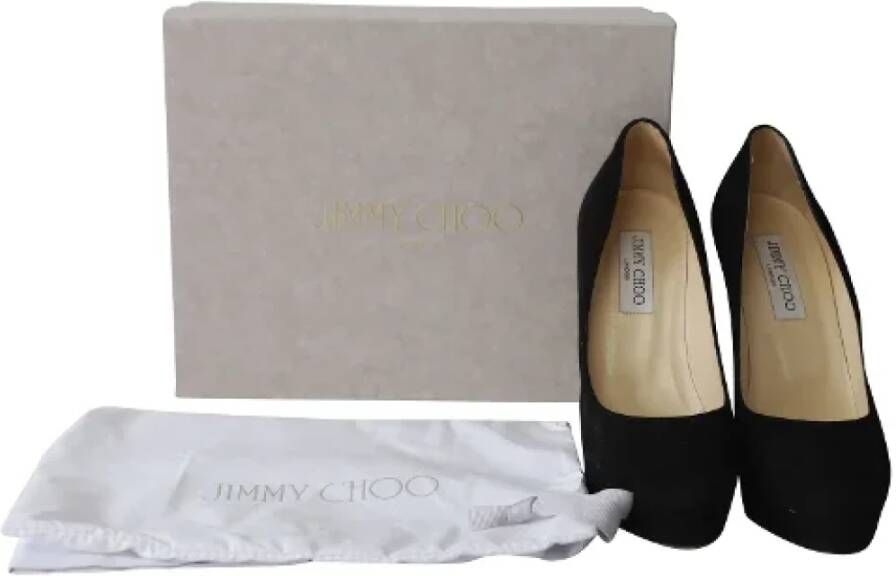 Jimmy Choo Pre-owned Suede heels Black Dames