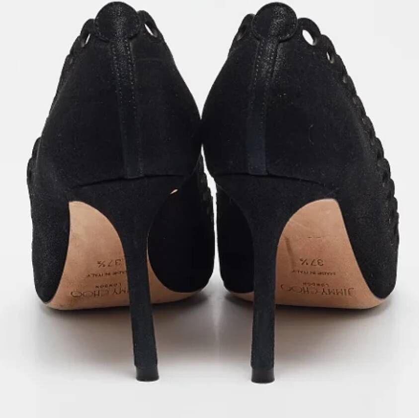 Jimmy Choo Pre-owned Suede heels Black Dames