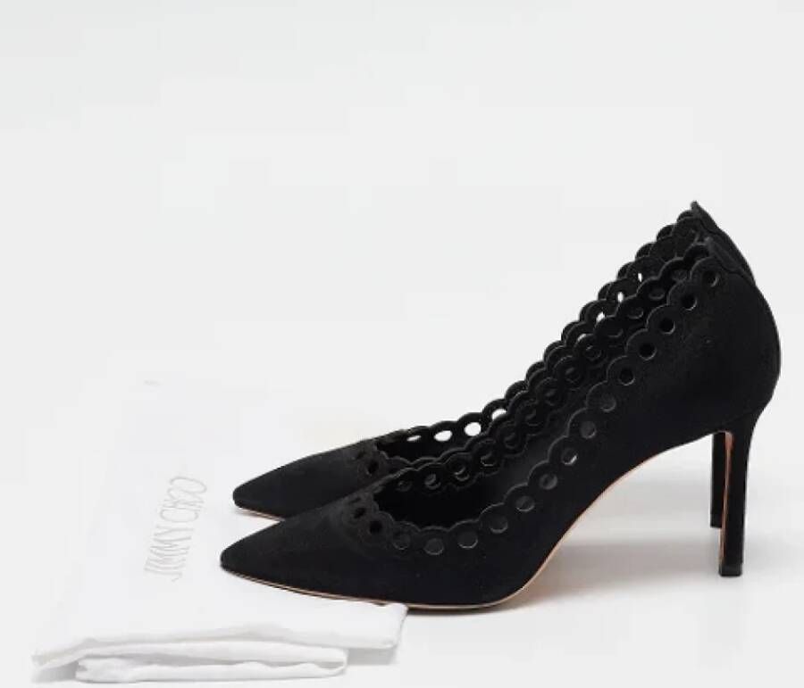 Jimmy Choo Pre-owned Suede heels Black Dames