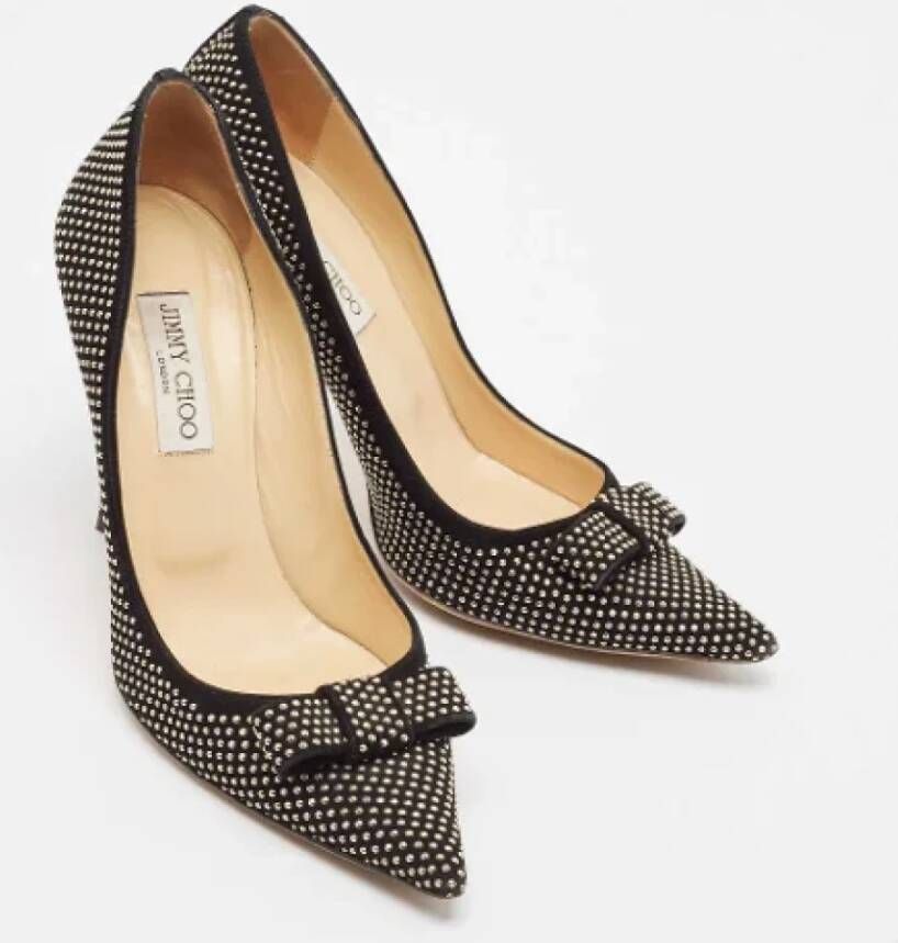 Jimmy Choo Pre-owned Suede heels Black Dames