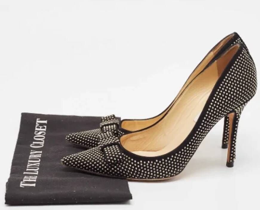 Jimmy Choo Pre-owned Suede heels Black Dames