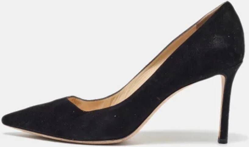 Jimmy Choo Pre-owned Suede heels Black Dames