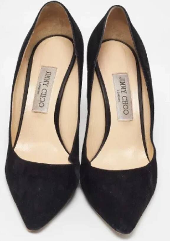 Jimmy Choo Pre-owned Suede heels Black Dames