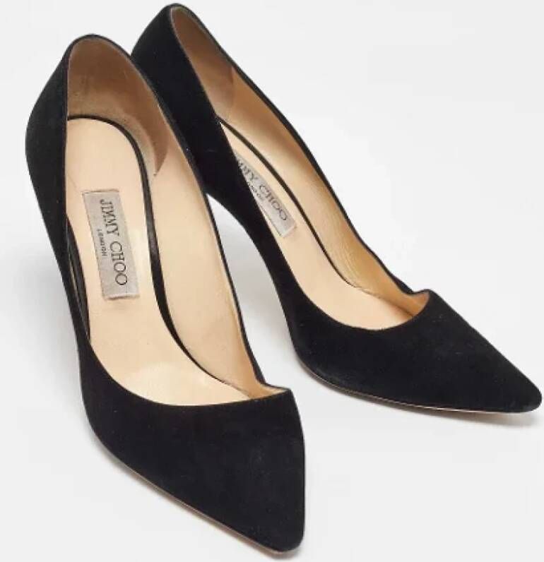 Jimmy Choo Pre-owned Suede heels Black Dames