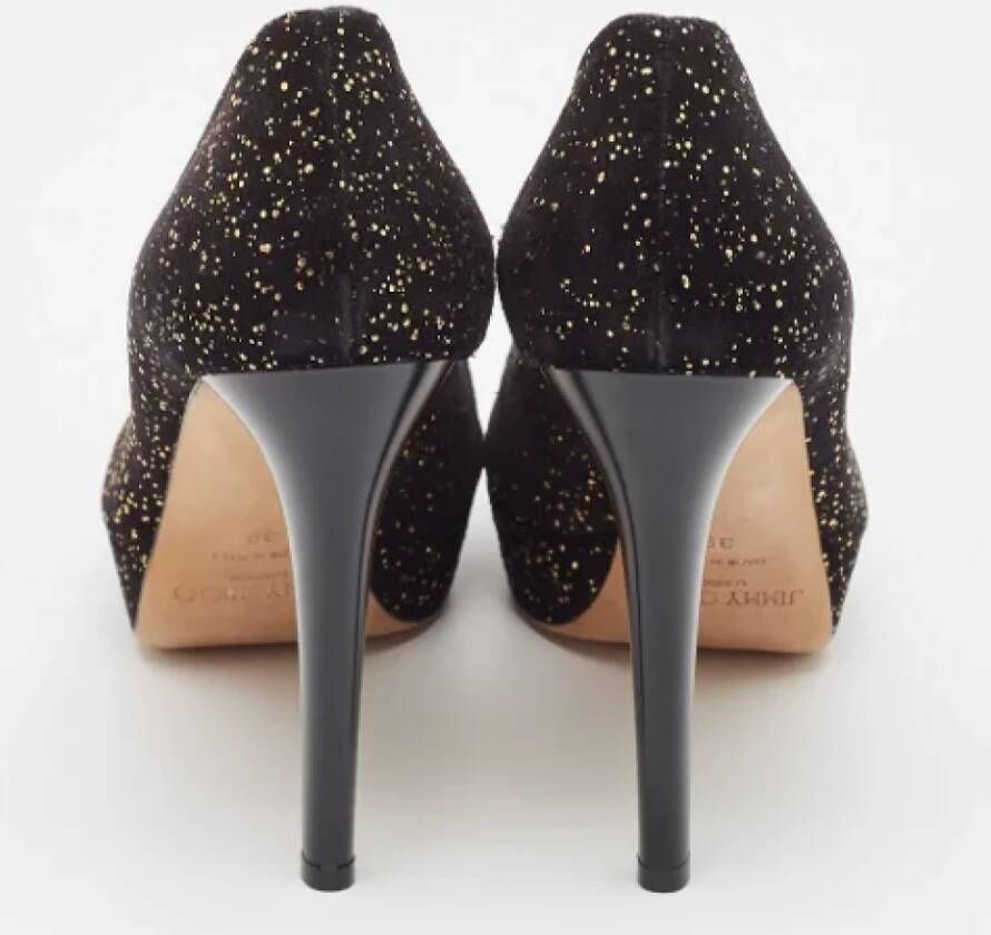 Jimmy Choo Pre-owned Suede heels Black Dames