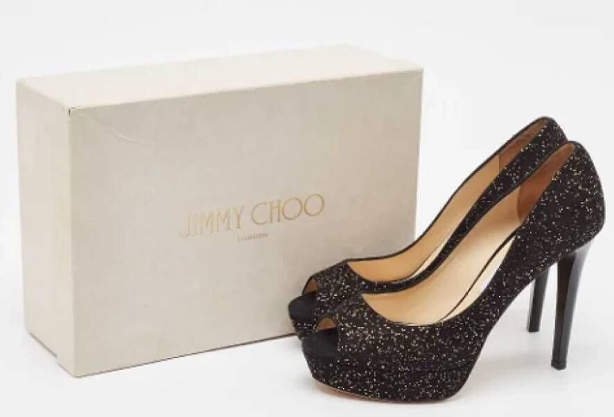 Jimmy Choo Pre-owned Suede heels Black Dames