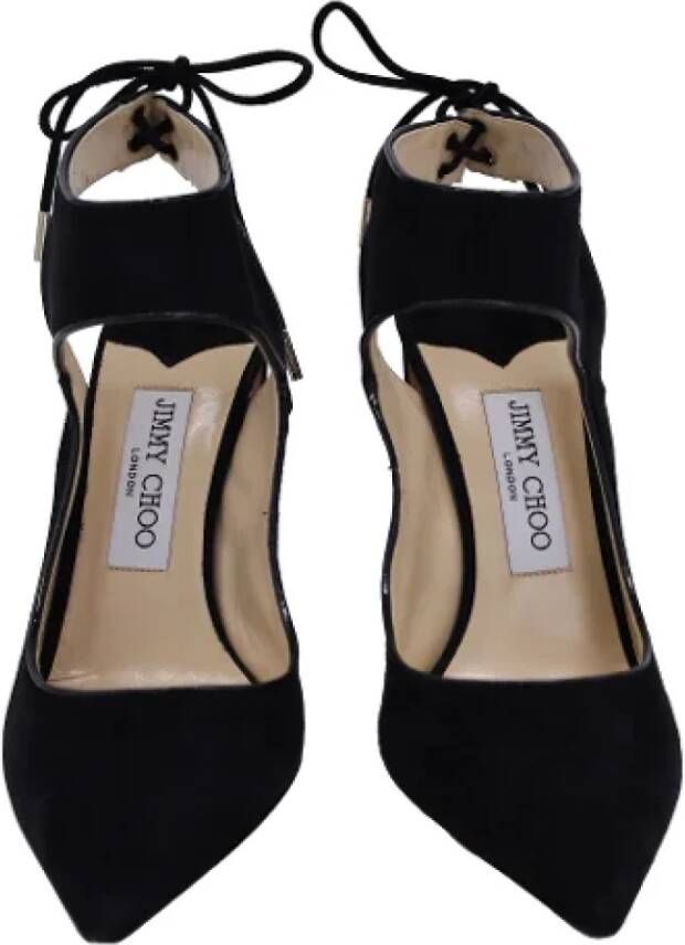 Jimmy Choo Pre-owned Suede heels Black Dames