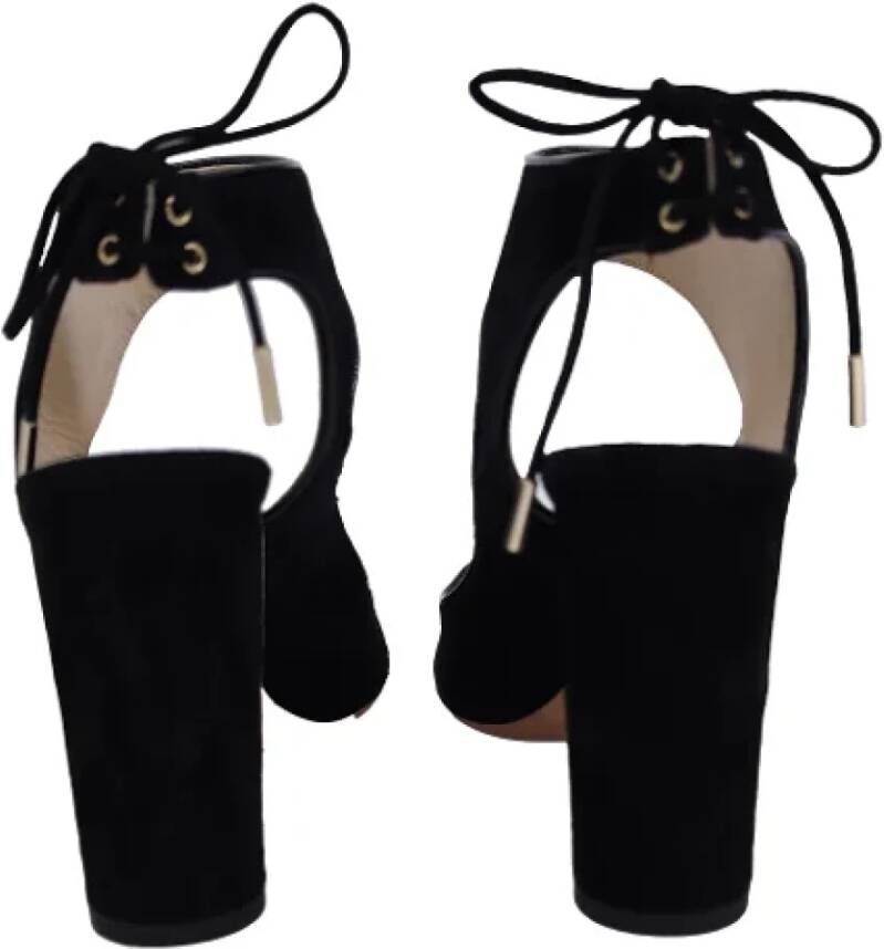 Jimmy Choo Pre-owned Suede heels Black Dames