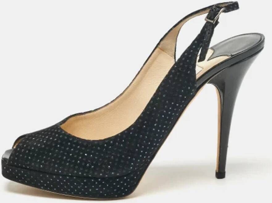 Jimmy Choo Pre-owned Suede heels Black Dames