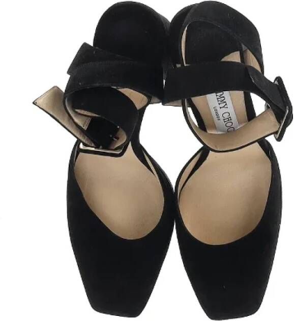 Jimmy Choo Pre-owned Suede heels Black Dames