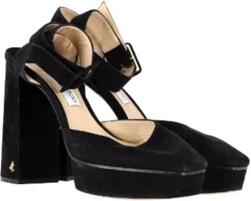 Jimmy Choo Pre-owned Suede heels Black Dames