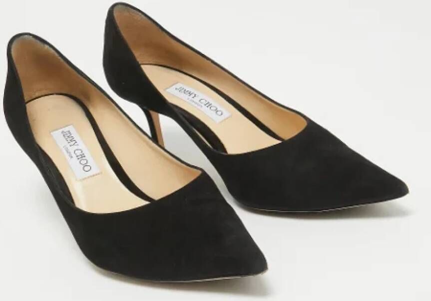 Jimmy Choo Pre-owned Suede heels Black Dames