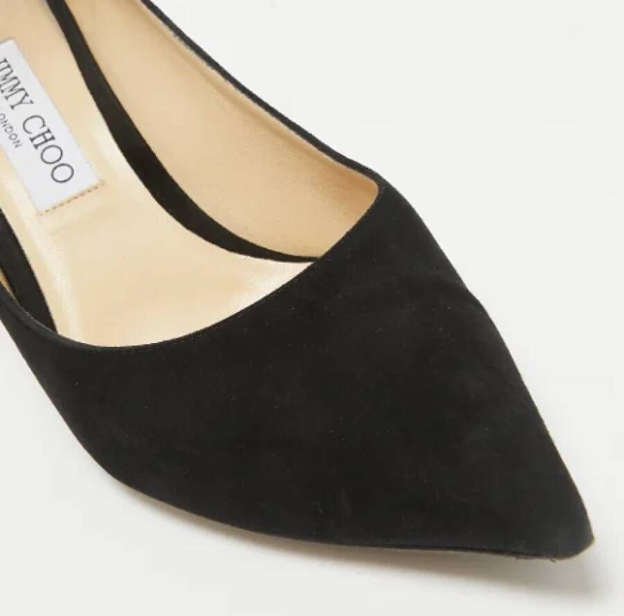 Jimmy Choo Pre-owned Suede heels Black Dames