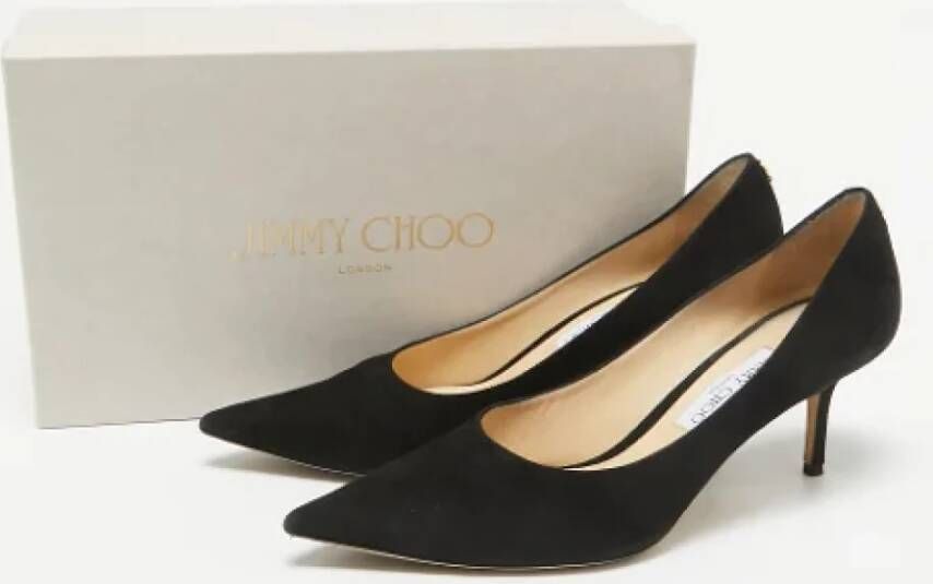 Jimmy Choo Pre-owned Suede heels Black Dames