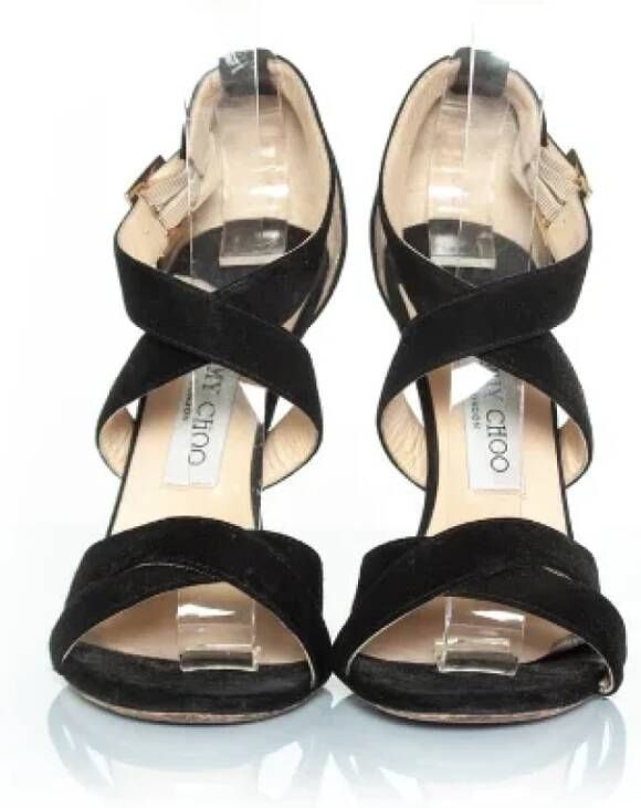 Jimmy Choo Pre-owned Suede heels Black Dames