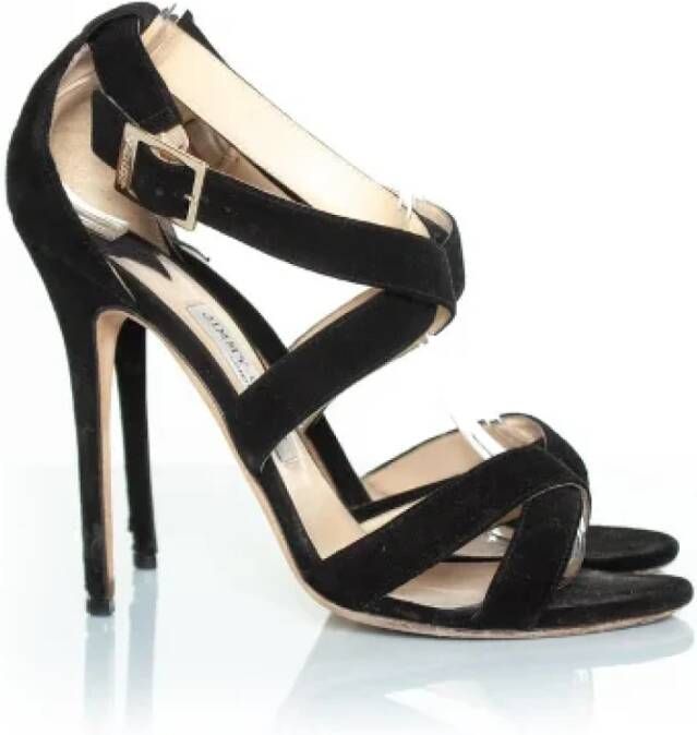 Jimmy Choo Pre-owned Suede heels Black Dames