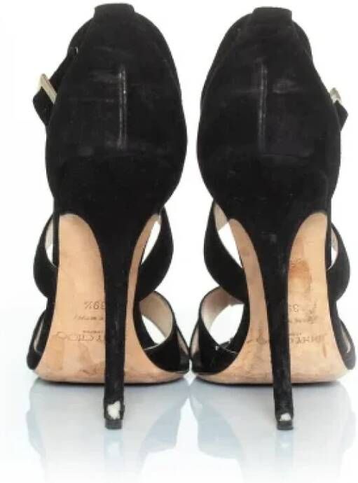 Jimmy Choo Pre-owned Suede heels Black Dames