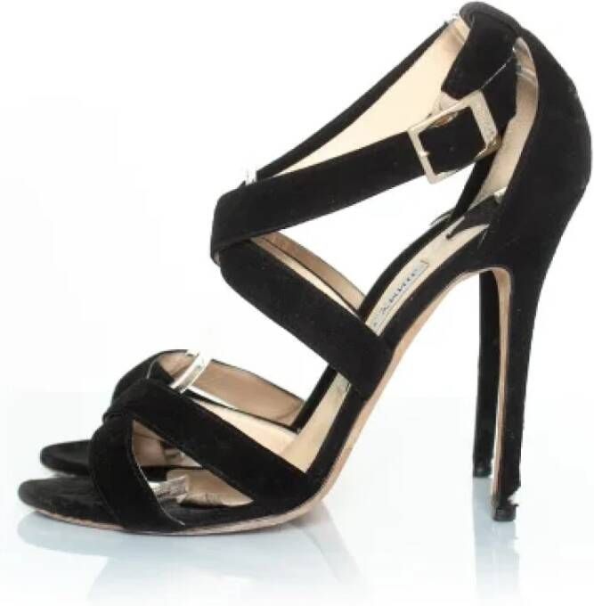 Jimmy Choo Pre-owned Suede heels Black Dames