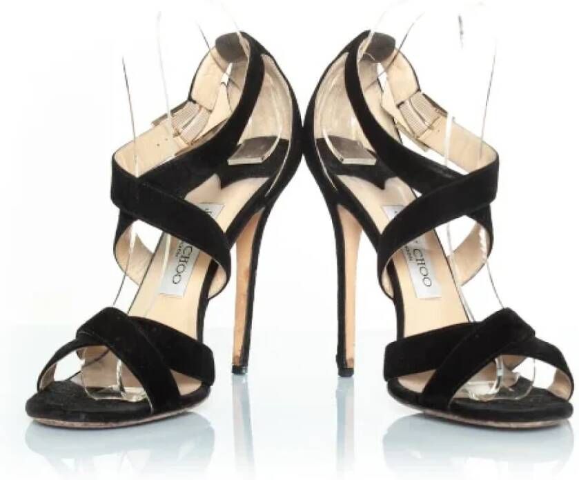 Jimmy Choo Pre-owned Suede heels Black Dames