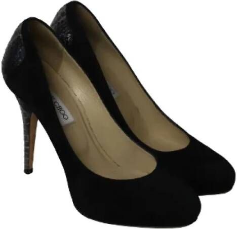 Jimmy Choo Pre-owned Suede heels Black Dames