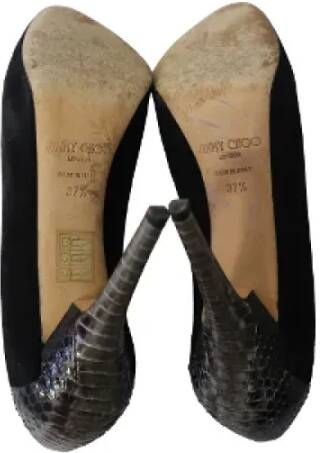 Jimmy Choo Pre-owned Suede heels Black Dames