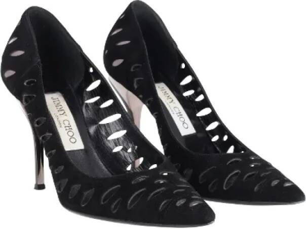 Jimmy Choo Pre-owned Suede heels Black Dames