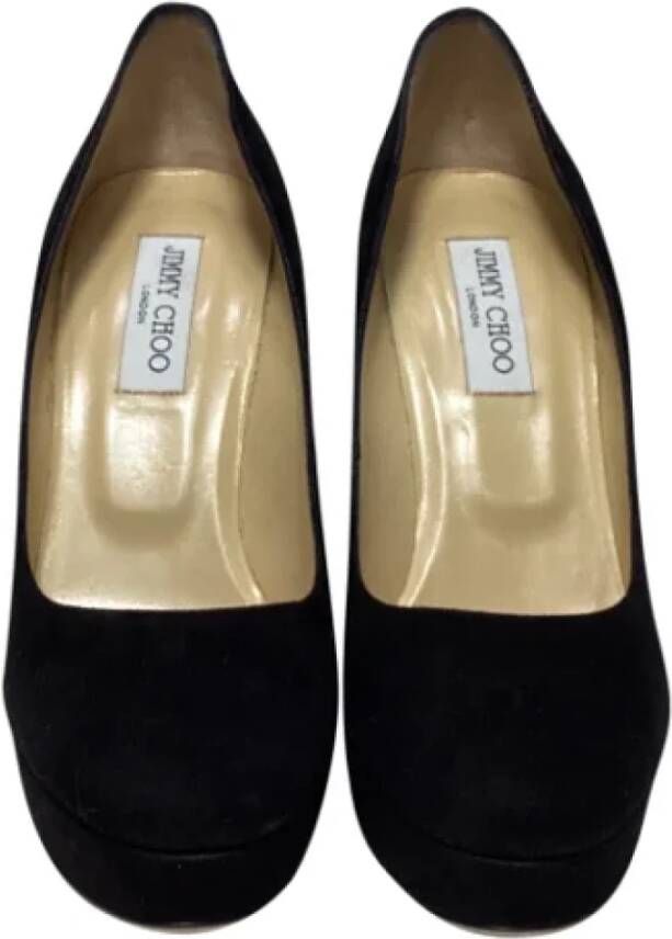 Jimmy Choo Pre-owned Suede heels Black Dames