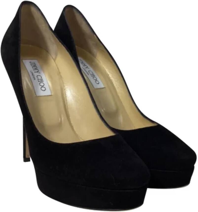 Jimmy Choo Pre-owned Suede heels Black Dames