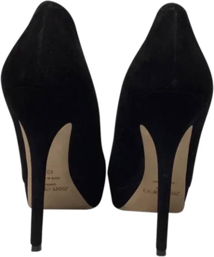 Jimmy Choo Pre-owned Suede heels Black Dames