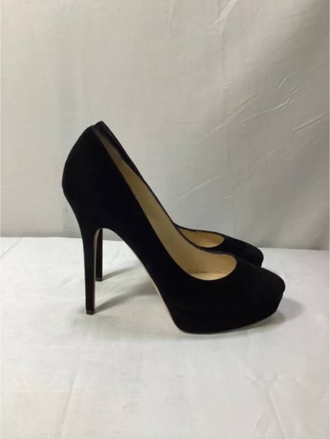 Jimmy Choo Pre-owned Suede heels Black Dames