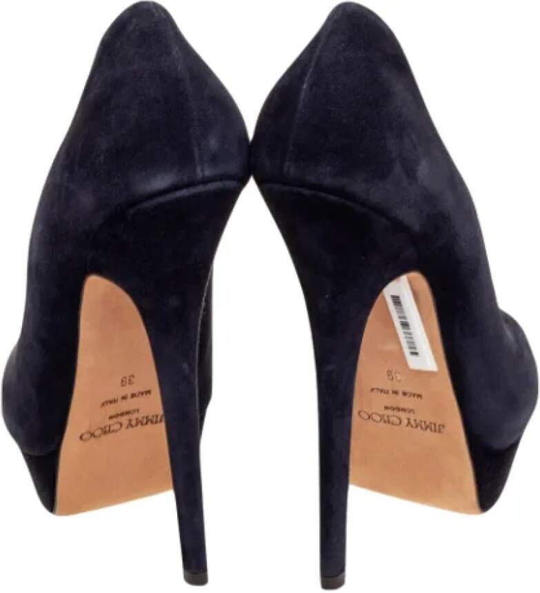 Jimmy Choo Pre-owned Suede heels Blue Dames