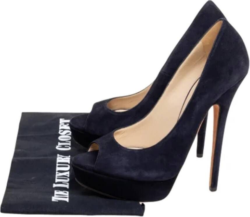 Jimmy Choo Pre-owned Suede heels Blue Dames