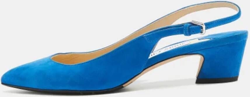 Jimmy Choo Pre-owned Suede heels Blue Dames