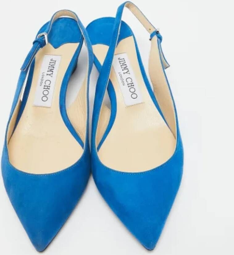 Jimmy Choo Pre-owned Suede heels Blue Dames