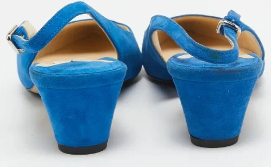 Jimmy Choo Pre-owned Suede heels Blue Dames