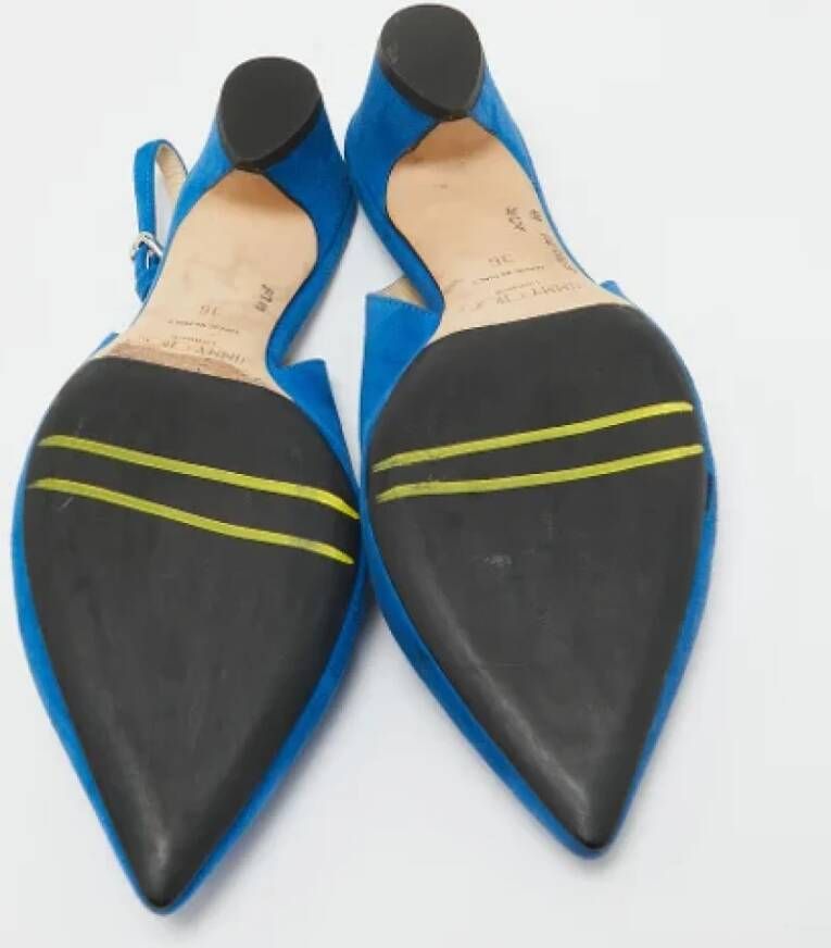 Jimmy Choo Pre-owned Suede heels Blue Dames