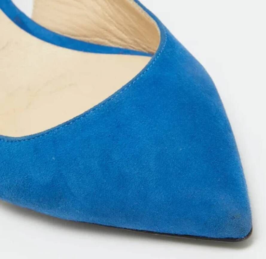 Jimmy Choo Pre-owned Suede heels Blue Dames