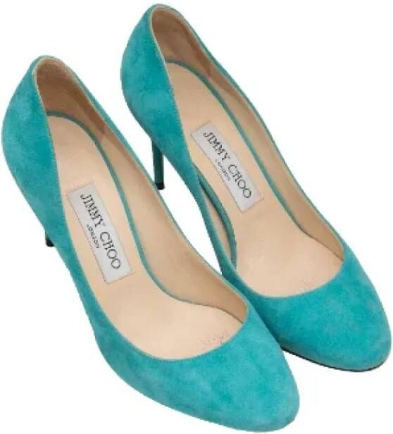 Jimmy Choo Pre-owned Suede heels Blue Dames