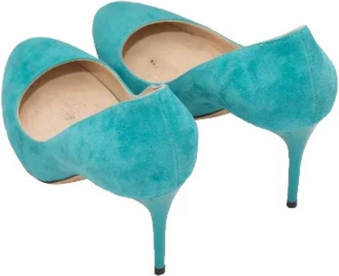 Jimmy Choo Pre-owned Suede heels Blue Dames