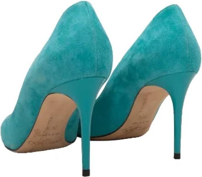 Jimmy Choo Pre-owned Suede heels Blue Dames