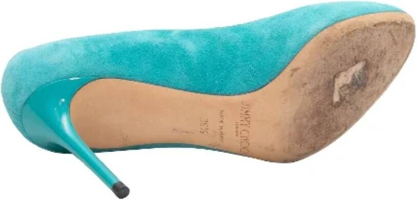 Jimmy Choo Pre-owned Suede heels Blue Dames