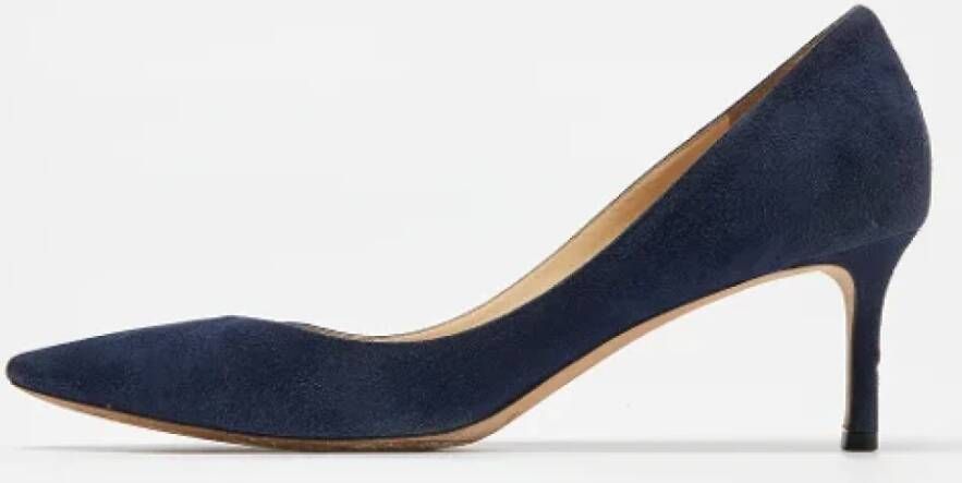 Jimmy Choo Pre-owned Suede heels Blue Dames