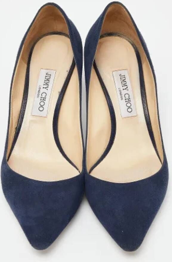 Jimmy Choo Pre-owned Suede heels Blue Dames