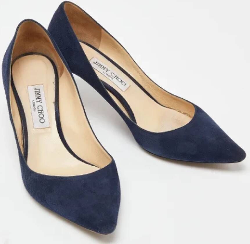 Jimmy Choo Pre-owned Suede heels Blue Dames