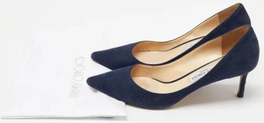 Jimmy Choo Pre-owned Suede heels Blue Dames