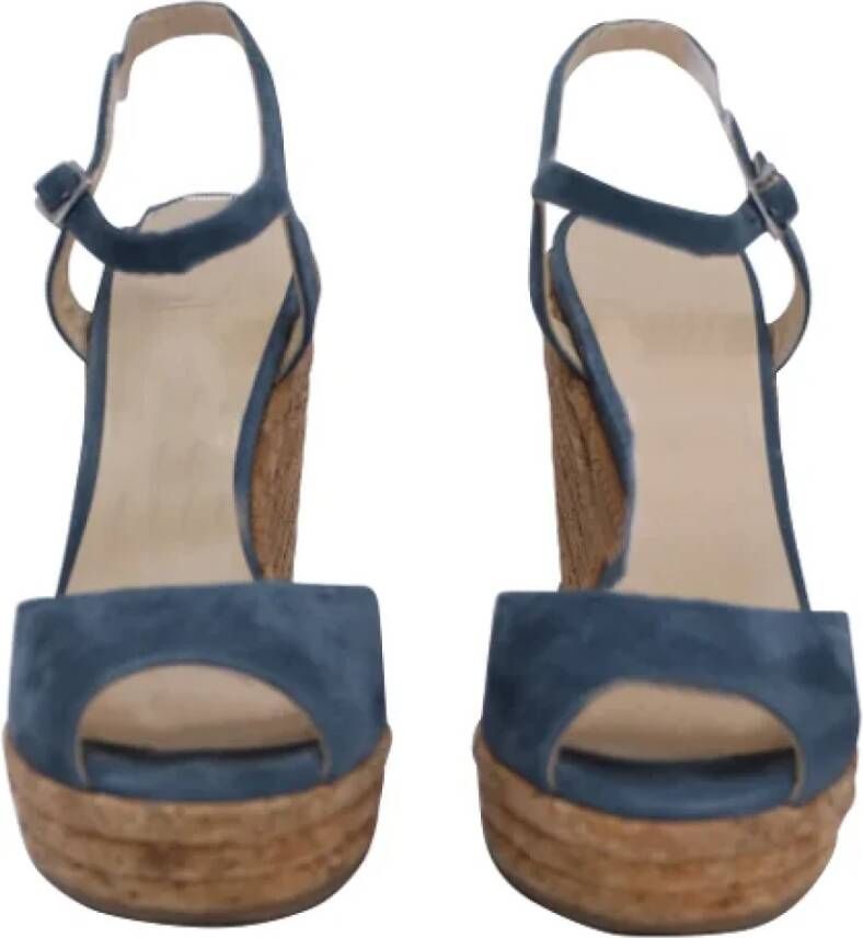 Jimmy Choo Pre-owned Suede heels Blue Dames