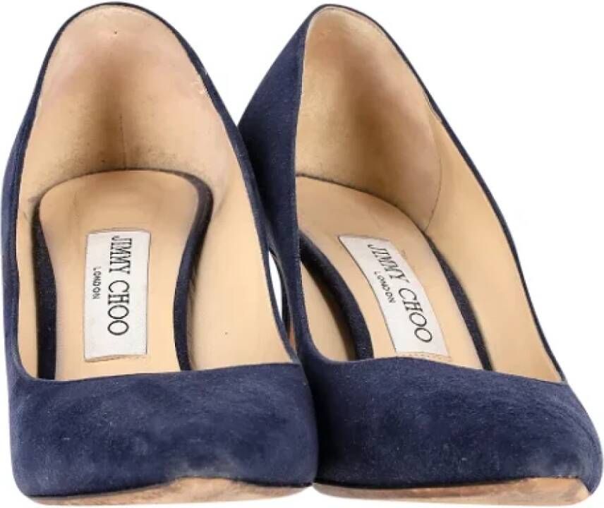 Jimmy Choo Pre-owned Suede heels Blue Dames