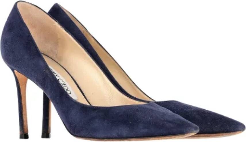 Jimmy Choo Pre-owned Suede heels Blue Dames