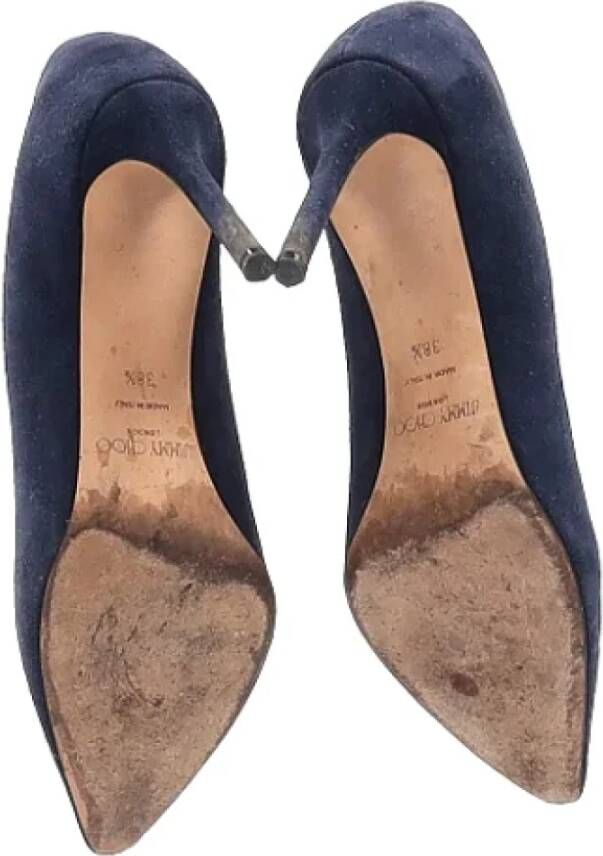 Jimmy Choo Pre-owned Suede heels Blue Dames