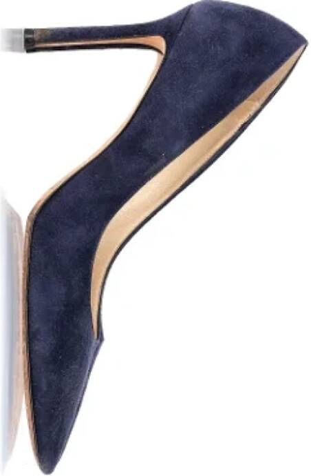 Jimmy Choo Pre-owned Suede heels Blue Dames